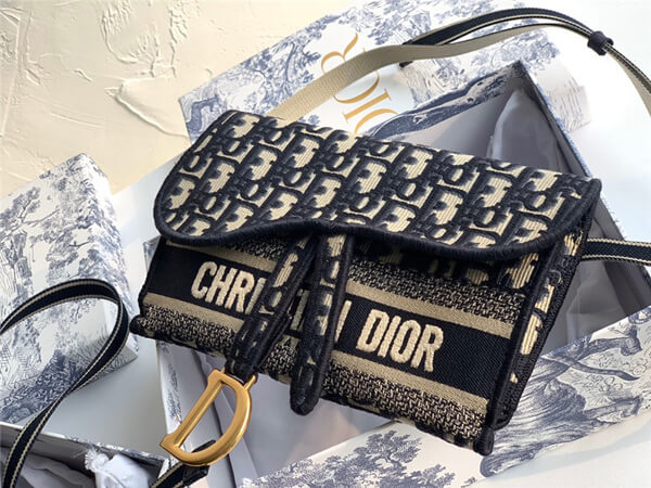 SS Dior 新作 ブルー SADDLE ディオール オブリーク ポシェット S5647CRIW_M928