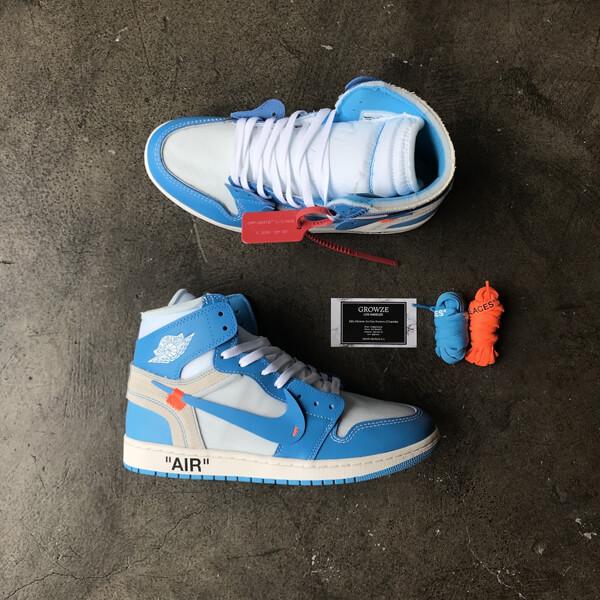 2020新作大人気 Nike ジョーダン オフホワイト パーカー 偽物 コラボス  ナイキJordan 1 Retro High Off-White University Blue