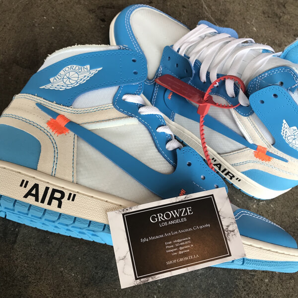 2020新作大人気 Nike ジョーダン オフホワイト パーカー 偽物 コラボス  ナイキJordan 1 Retro High Off-White University Blue