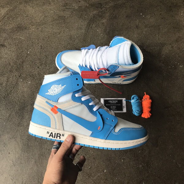 2020新作大人気 Nike ジョーダン オフホワイト パーカー 偽物 コラボス  ナイキJordan 1 Retro High Off-White University Blue