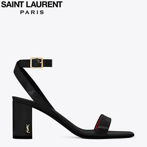 サンローラン靴コピー 2017年 472039D6CKK1000 LOULOU 70 ANKLE STRAP SANDAL