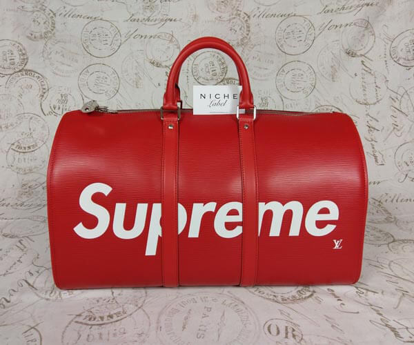 ルイヴィトン スーパーコピー Supreme M53419 キーポル バンドリエール45 ボストンバッグ ヴィトン×シュプリーム ボストンバッグ エピレザー レッド ユニセックス