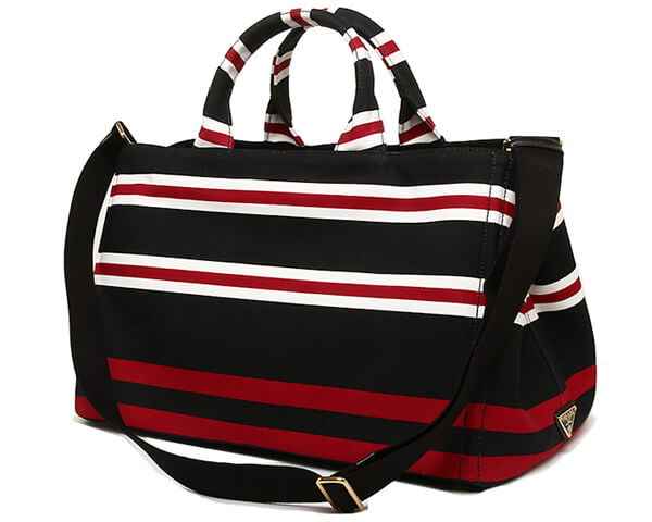 プラダ カナパ コピーショルダーバッグ PRADA B1872B 2A45 F0GG0 ブラックレッド カナパ ROSSO