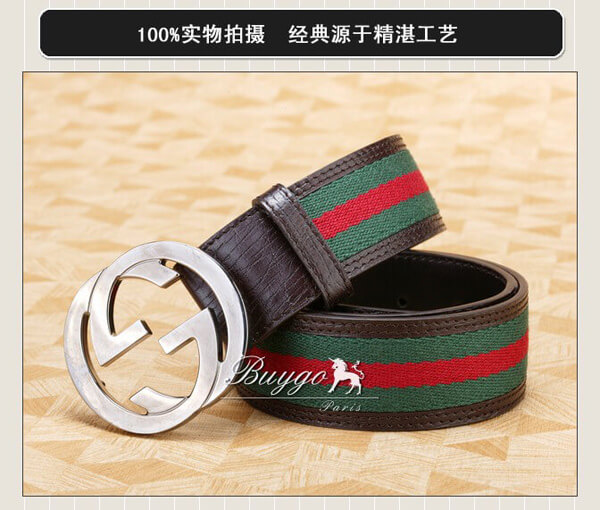 ブランド ベルト スーパーコピーGUCCI/グッチ メンズ GGバックル レザーベルト グッチライン114984