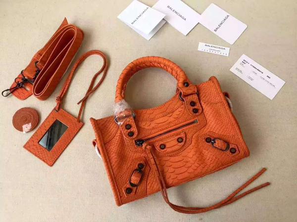 バレンシアガ バッグ スーパーコピーGIANT MINI CITY 2way BALENCIAGA2016新作 ショルダー クロスボディ ハンドバッグ Orange 309544 BGNCG