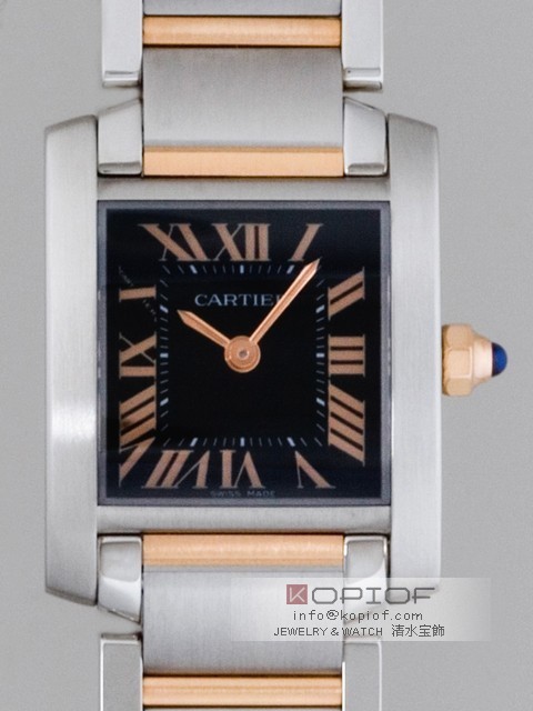 カルティエ タンクフランセーズ スーパーコピーCartier タンクフランセーズ W5010001 SG　SM ブラック