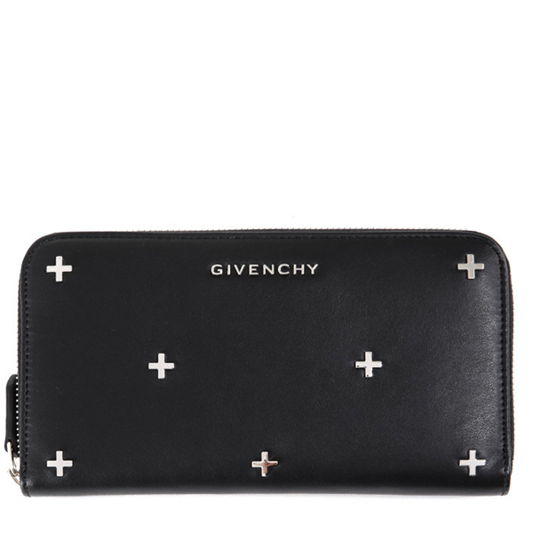 GIVENCHY 財布コピーPANDORA BC06276683001 クロススタッド ファスナー長財布 BLACK