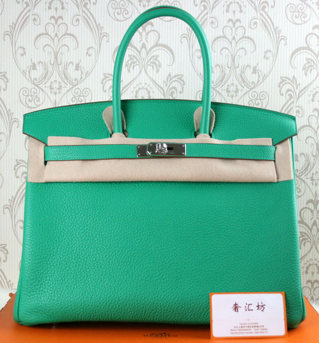 エルメスバーキンコピー[Birkin 35cm]エプソン ブルーパオン シルバー金具 he492