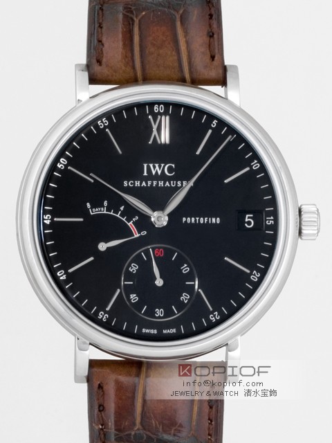 IWC スーパーコピーポートフィノ ハンドワインド 8DAYS IW510102 ブラウン皮 ブラック