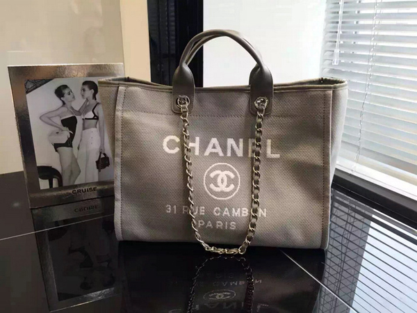 シャネルトートバッグ スーパーコピー 新作グレー  A66941 ドーヴィルライン ロゴキャンバス 2wayバッグ デニム CHANEL