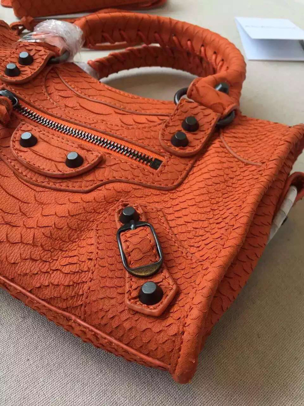 バレンシアガ バッグ スーパーコピーGIANT MINI CITY 2way BALENCIAGA2016新作 ショルダー クロスボディ ハンドバッグ Orange 309544 BGNCG