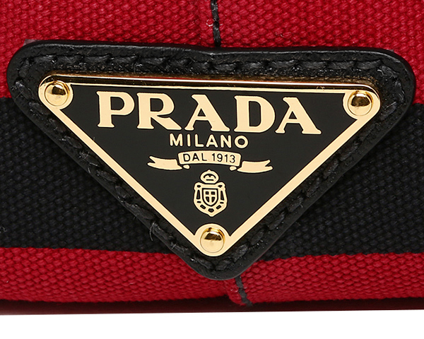 プラダ カナパ コピーショルダーバッグ PRADA B1872B 2A45 F0GG0 ブラックレッド カナパ ROSSO