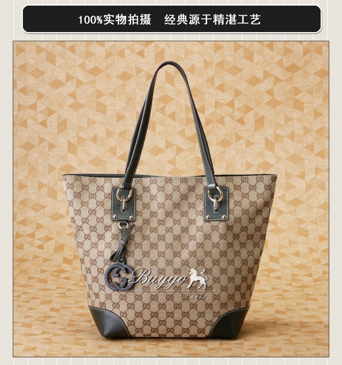 グッチ バッグ スーパーコピー[グッチ] 247237 F4CLG 9794 Gucci Charm ミディアム トートバッグ ベージュ×ダークブラウン