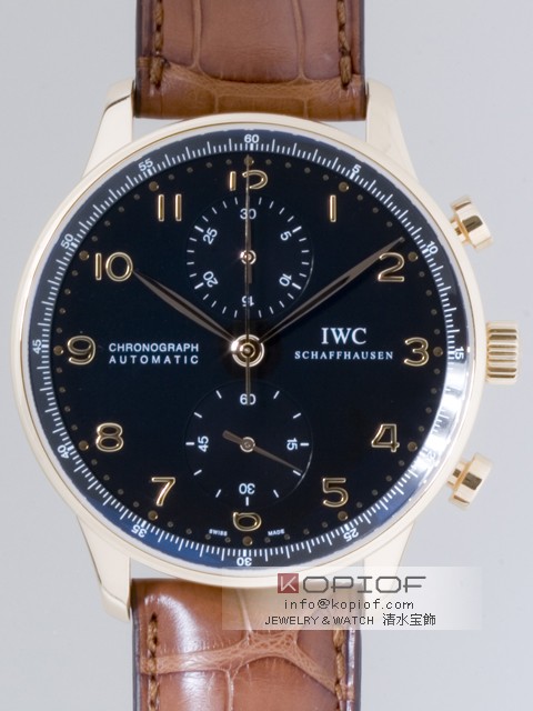 IWC ポルトギーゼ スーパーコピーIW371415 クロノグラフ ブラック／黒目