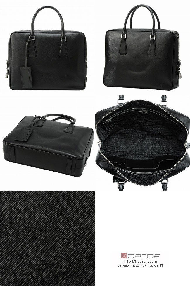 プラダ トートバッグ コピーSAFFIANO TRAVEL南京錠付きビジネスバッグ VS0305 SAF.TRAVEL NERO