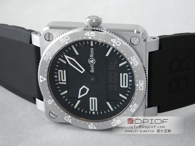 ベル＆ロス スーパーコピーBell＆Ross BR03-88 TYPE AVIATION ラバーベルト ブラック