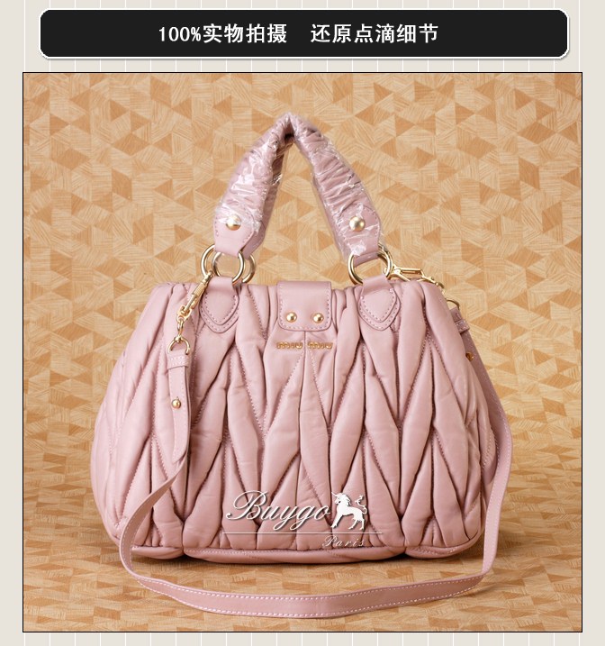 ミュウミュウ スーパーコピーMIUMIU/ミュウミュウ ストラップ付きギャザーハンドバッグ RN0473 MATELASSE LUX MUGHETTO