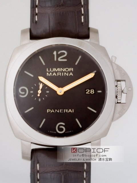 パネライ ルミノール スーパーコピーマリーナ1950 3DAYS PAM00351 44mm シースルーバック ブラウン