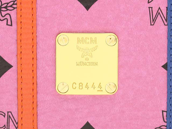 MCM 財布 コピーMYL4AVC41/PK001 DIA VISETOSラウンド長財布 ピンク レザー レディース