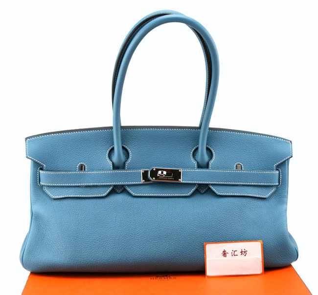 エルメスバーキンコピーエルメス ショルダーバーキン[Shoulder Birkin 42cm]トゴ ブルージーン シルバー金具 he484