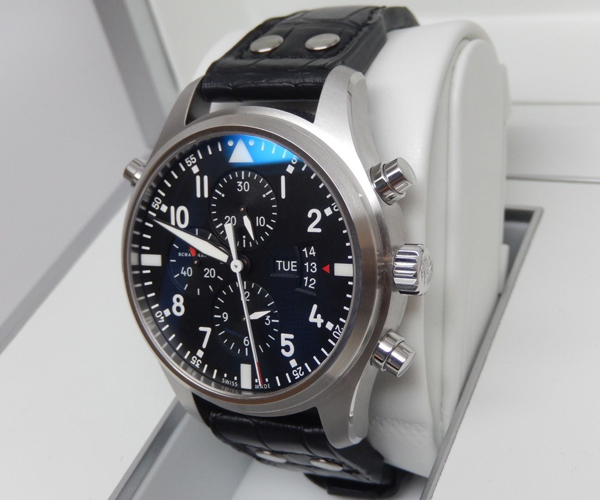 IWC パイロットウォッチ スーパーコピーIW377801 ダブルクロノグラフ SS/皮 ブラック