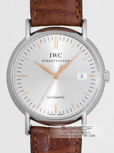 IWC スーパーコピーポートフィノ オートマティック IW356307 ブラウン皮 シルバー