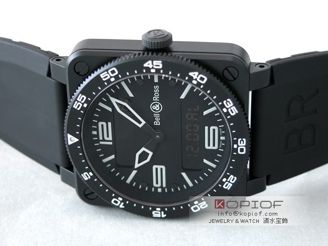 ベル＆ロス スーパーコピーBR03-88 TYPE AVIATION CARBON FINISH ラバーベルト ブラック