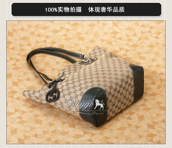 グッチ バッグ スーパーコピー[グッチ] 247237 F4CLG 9794 Gucci Charm ミディアム トートバッグ ベージュ×ダークブラウン