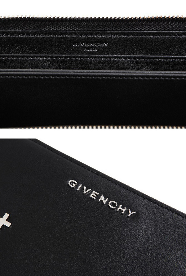 GIVENCHY 財布コピーPANDORA BC06276683001 クロススタッド ファスナー長財布 BLACK