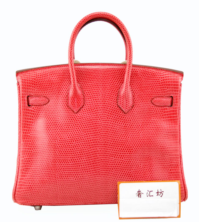 エルメスバーキンコピー[Birkin 25cm] リザード ルージュヴフ シルバー金具 he491