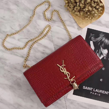 サンローラン バッグ コピー 2018SS SAINT LAURENT カーフ タッセル付クロコ型押レザーショルダー 354119DND0N1203 RED