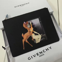 ジバンシィスーパーコピー GIVENCHY クラッチバッグ バンビ プリント 前面中央にロゴ