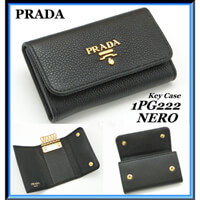 PRADA プラダキーケース コピー サフィアーノ 6連 キーケース 1PG222 ブラック