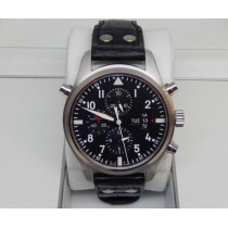 IWC パイロットウォッチ スーパーコピーIW377801 ダブルクロノグラフ SS/皮 ブラック