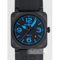 ベル＆ロス スーパーコピーBell＆Ross BR03-92 BLUE ラバーベルト ブラック/...