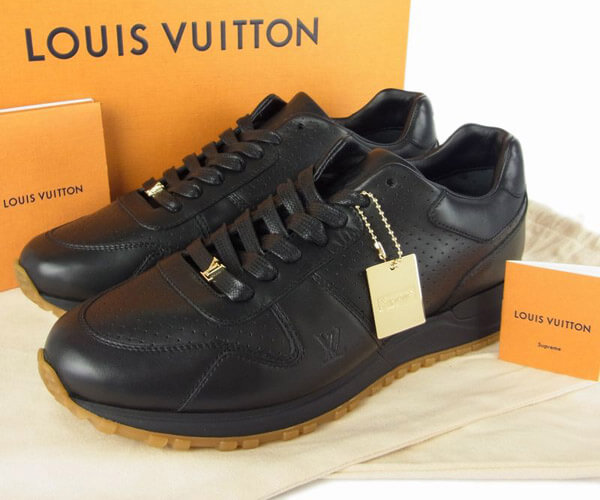 ルイヴィトン靴 コピーシュプリーム LOUIS VUITTON SUPREME 1A3EPD RUN AWAY スニーカー ランアウェイ ブラック