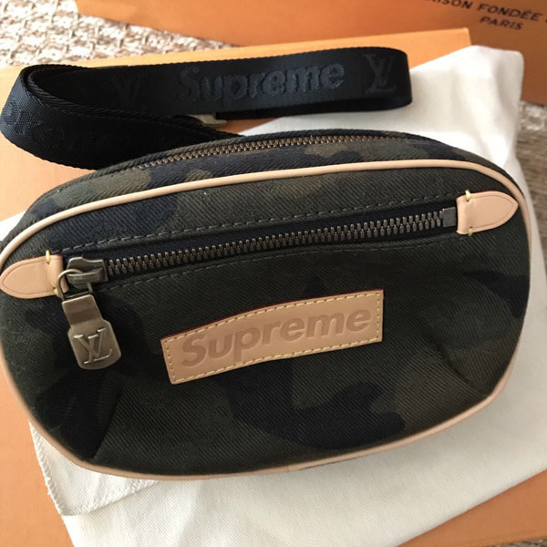 ルイヴィトン コピー LOUIS VUITTON × supreme バムバッグ M44202 BUMBAG PM バムバッグ カモフラージュ 