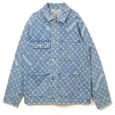 ルイヴィトン×シュプリーム コピー Jacquard Denim Chore Coat ジャガード デニム チョアー コート Indigo / インディゴ 2017〜2018AW Supreme x LOUIS VUITTON