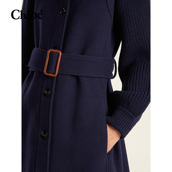 クロエ 2018AW chloe コート Navy-blue クロエ 服 レディース スーパーコピー