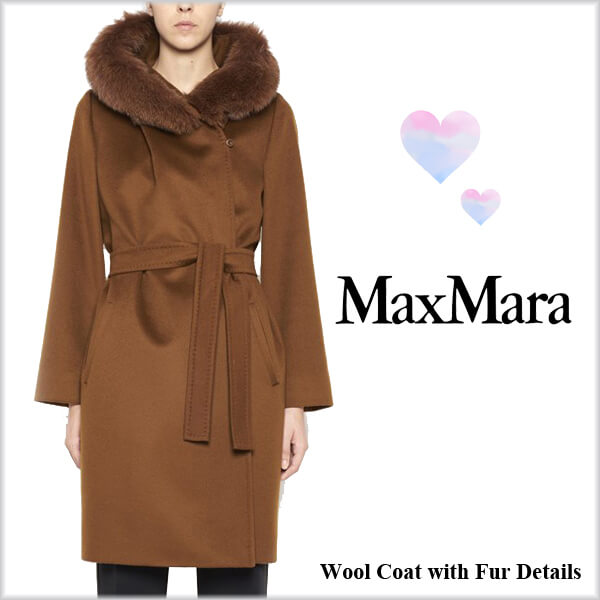 MAX MARA2017/18秋冬新作STUDIO★ファーカラー ウールコート