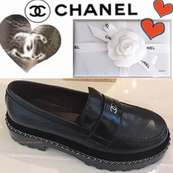  CHANEL スリッポン 新作限定♪絶対欲しい チェーン付ローファー シャネル靴コピー