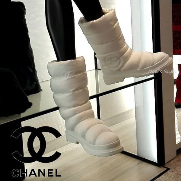 CHANEL ミドルブーツ ブーツ ホワイト G33075 X51405 0G421シャネル靴コピー