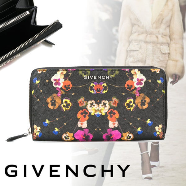 ジバンシー 財布コピーGIVENCHY プレゼントに パンジーフラワーウォレット 花柄