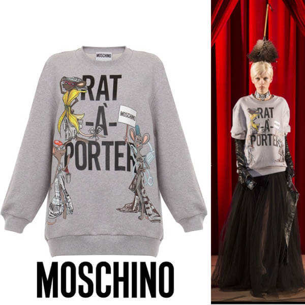 モスキーノ コピーMOSCHINO 2018 RATAPORTER スウェット オーバーサイズ CAPSULE FW17 スウェット トレーナー Cute FIT