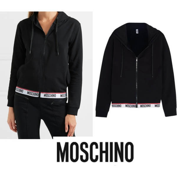 モスキーノ コピーMOSCHINO 2018 スウェット・トレーナー コットンブレンド＆フリースフード付きトップス