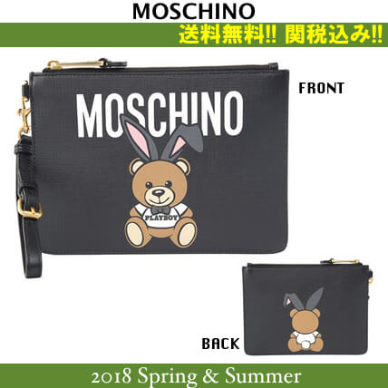 Moschino2018 新作 Teddy Playboy クラッチバッグ 黒