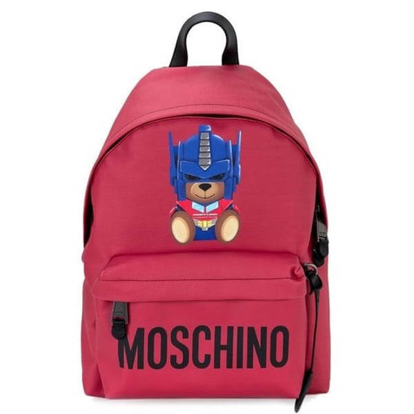 モスキーノ リュック コピー  ベアバックパック ピンクレッドTransformer Teddy Backpack