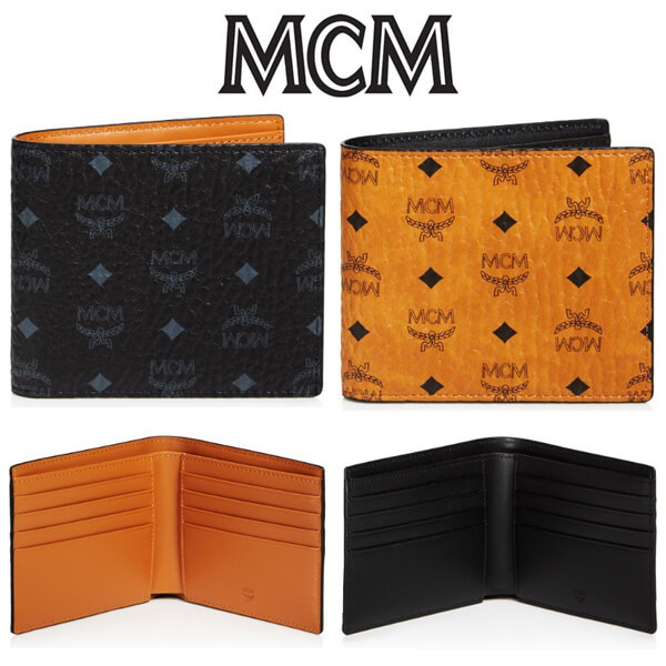 MCM クラウス ロゴ付き 二つ折り財布 コグナック MCM 財布コピー