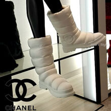 CHANEL ミドルブーツ ブーツ ホワイト G33075 X51405 0G421シャネル靴コピー