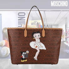 Moschino トートバッグ コピー 茶 最新作 Betty Boop